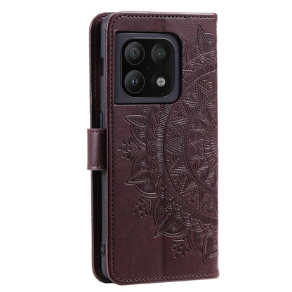 Hülle für OnePlus 10 Pro 5G Handyhülle Flip Case Cover Etui Mandala Braun