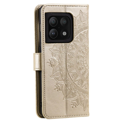 Hülle für OnePlus 10 Pro 5G Handyhülle Flip Case Cover Etui Mandala Gold