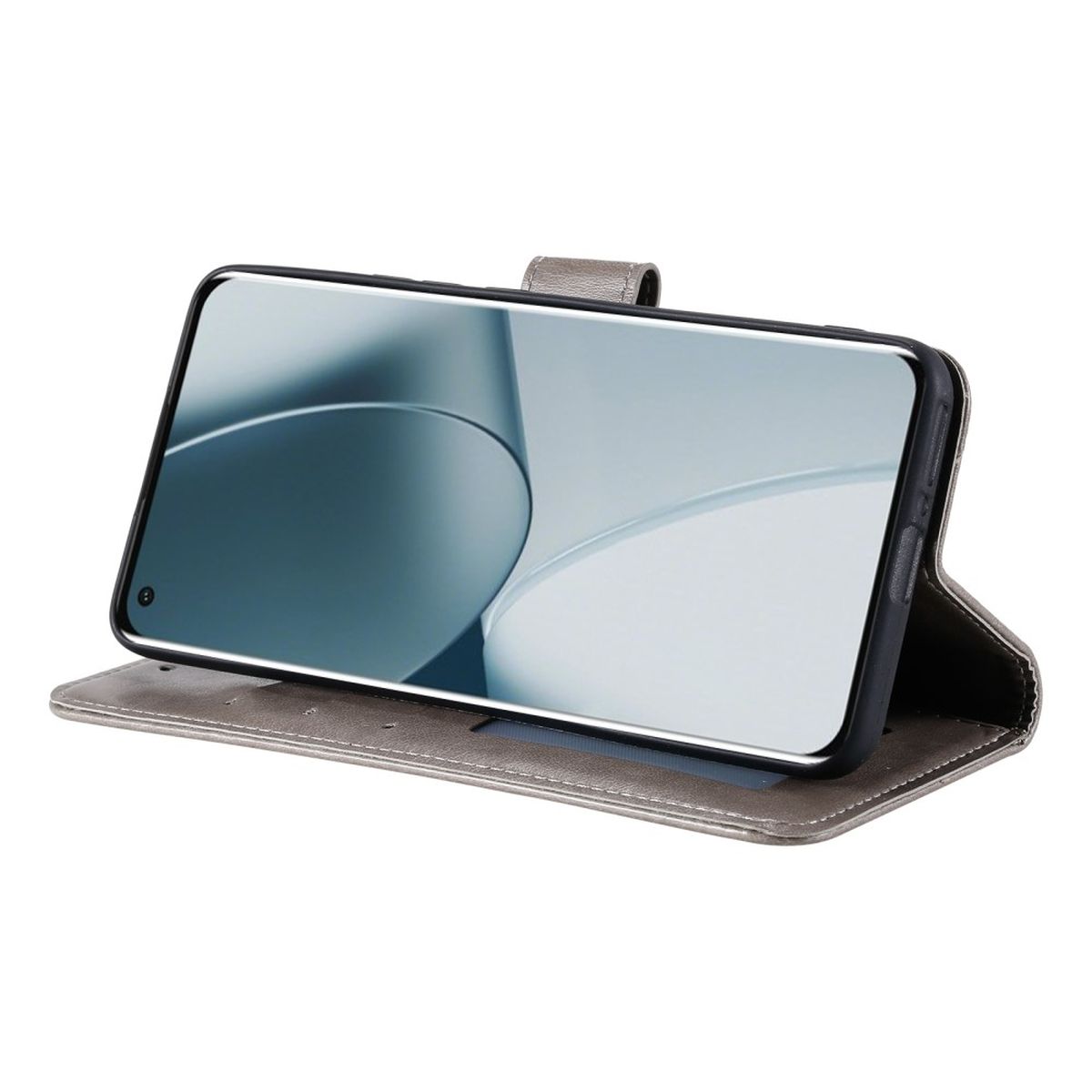Hülle für OnePlus 10 Pro 5G Handyhülle Flip Case Cover Etui Mandala Grau