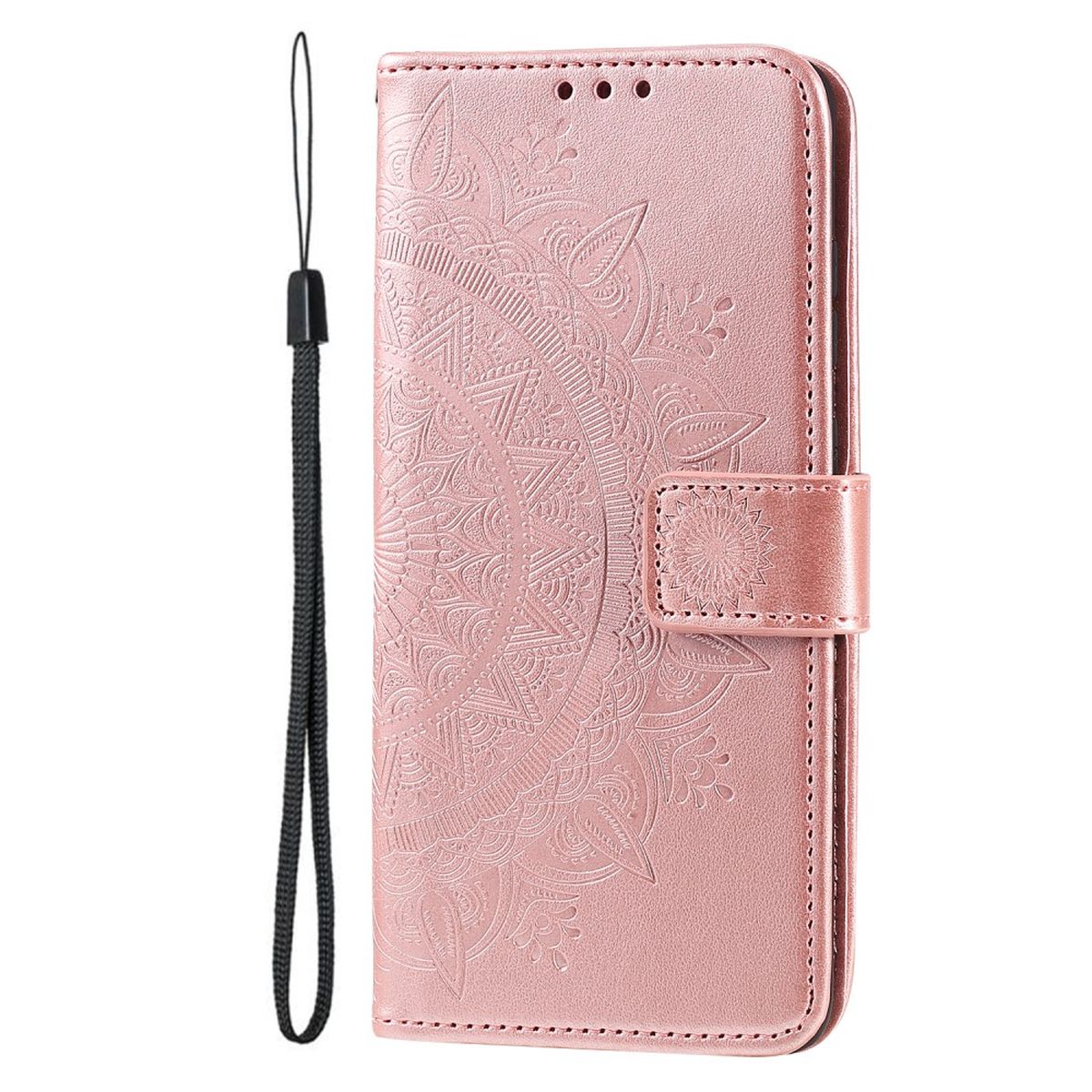 Hülle für OnePlus 10 Pro 5G Handyhülle Flip Case Cover Etui Mandala Rosegold