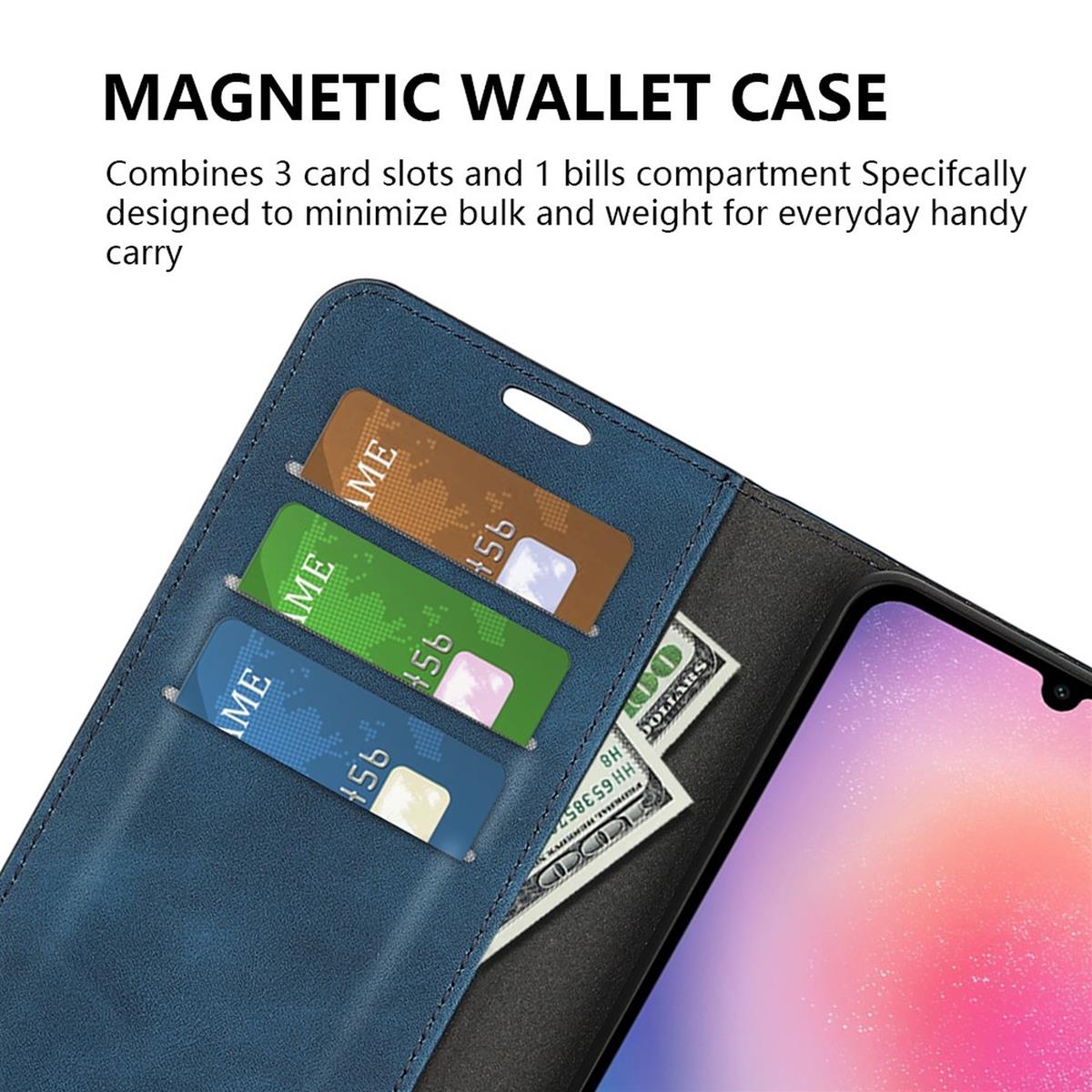 Hülle für Samsung Galaxy A16 5G Handyhülle Flip Case Cover Schutz Tasche Blau