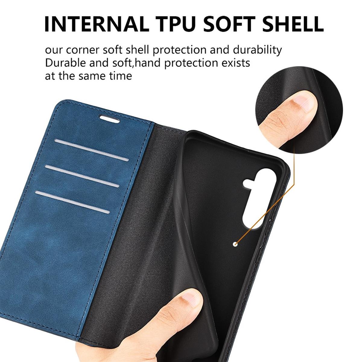 Hülle für Samsung Galaxy A16 5G Handyhülle Flip Case Cover Schutz Tasche Blau
