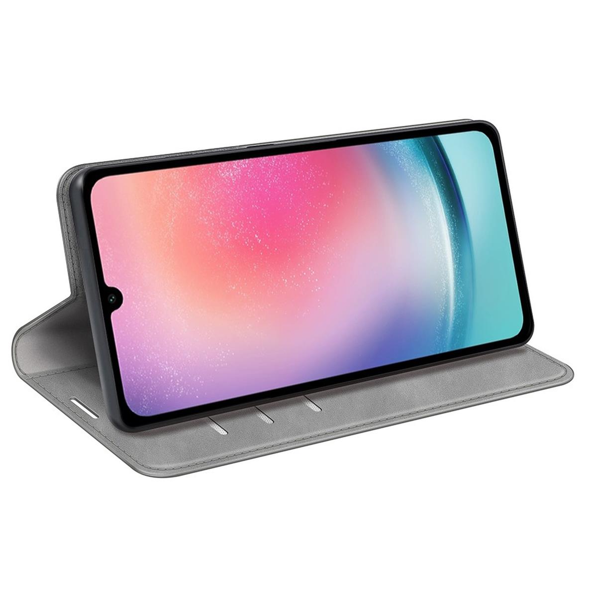 Hülle für Samsung Galaxy A16 5G Handyhülle Flip Case Cover Schutz Tasche Grau