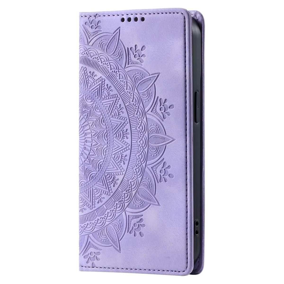Hülle für Samsung Galaxy S24 FE Handyhülle Flip Case Cover Tasche Mandala Lila