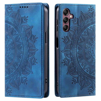 Hülle für Samsung Galaxy S25 Handyhülle Flip Case Cover Tasche Etui Mandala Blau