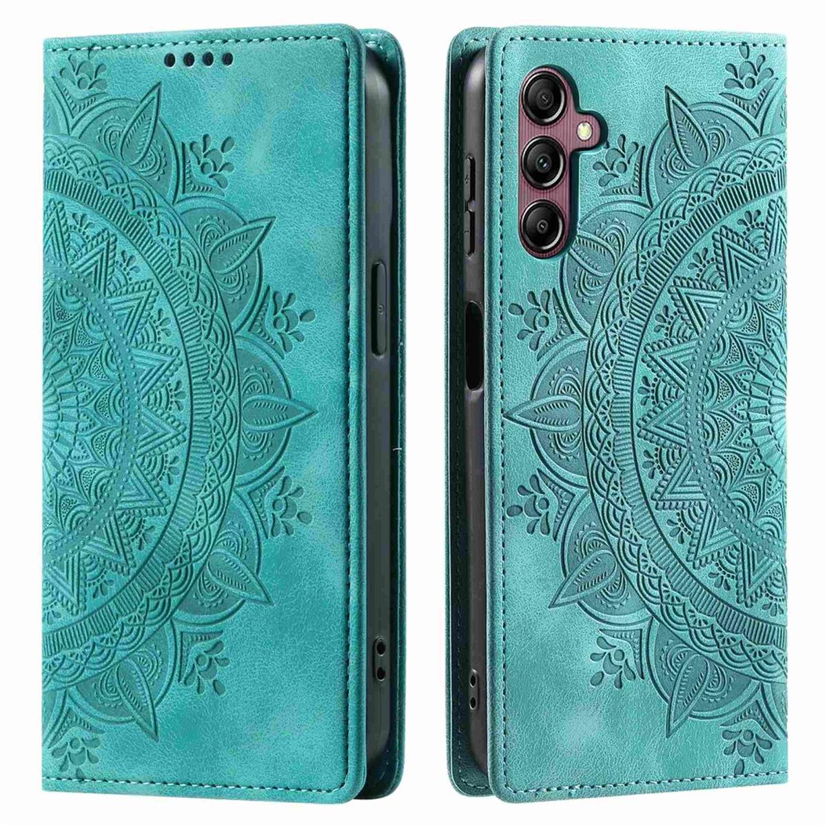 Hülle für Samsung Galaxy S25 Handyhülle Flip Case Cover Tasche Etui Mandala Grün