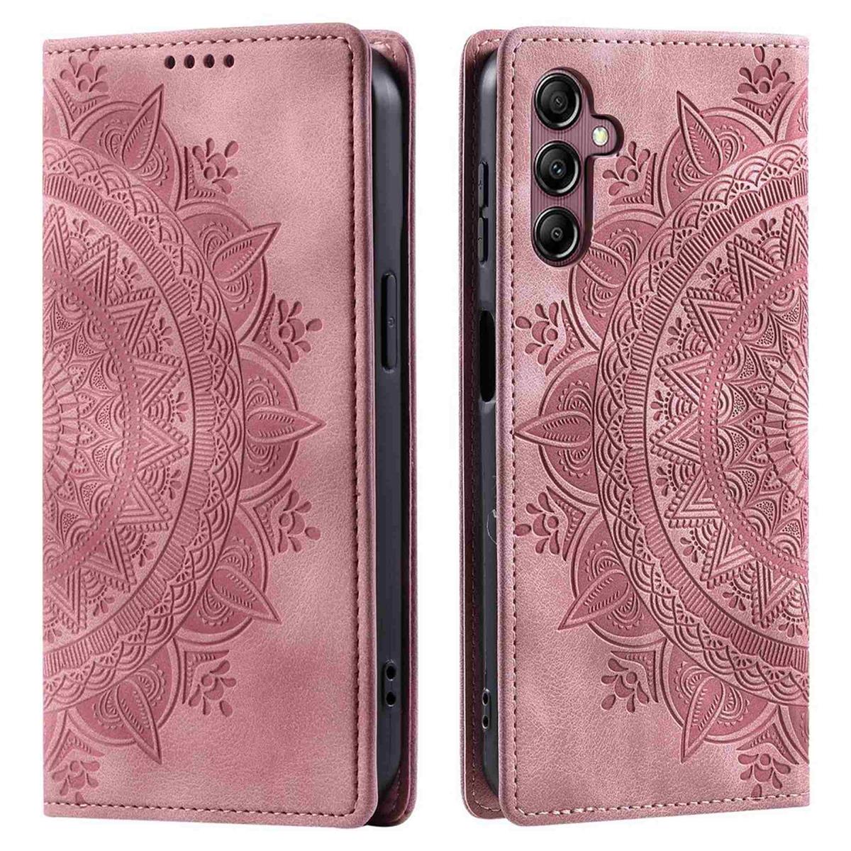 Hülle für Samsung Galaxy S25 Handyhülle Flip Case Cover Tasche Etui Mandala Rose