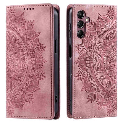 Hülle für Samsung Galaxy S25 Handyhülle Flip Case Cover Tasche Etui Mandala Rose