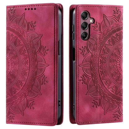 Hülle für Samsung Galaxy S25 Handyhülle Flip Case Cover Tasche Etui Mandala Rot