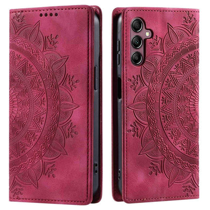 Hülle für Samsung Galaxy S25+ Handyhülle Flip Case Cover Tasche Etui Mandala Rot