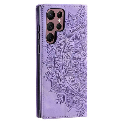 Hülle für Samsung Galaxy S25 Ultra Handyhülle Flip Case Cover Tasche Mandala Lila