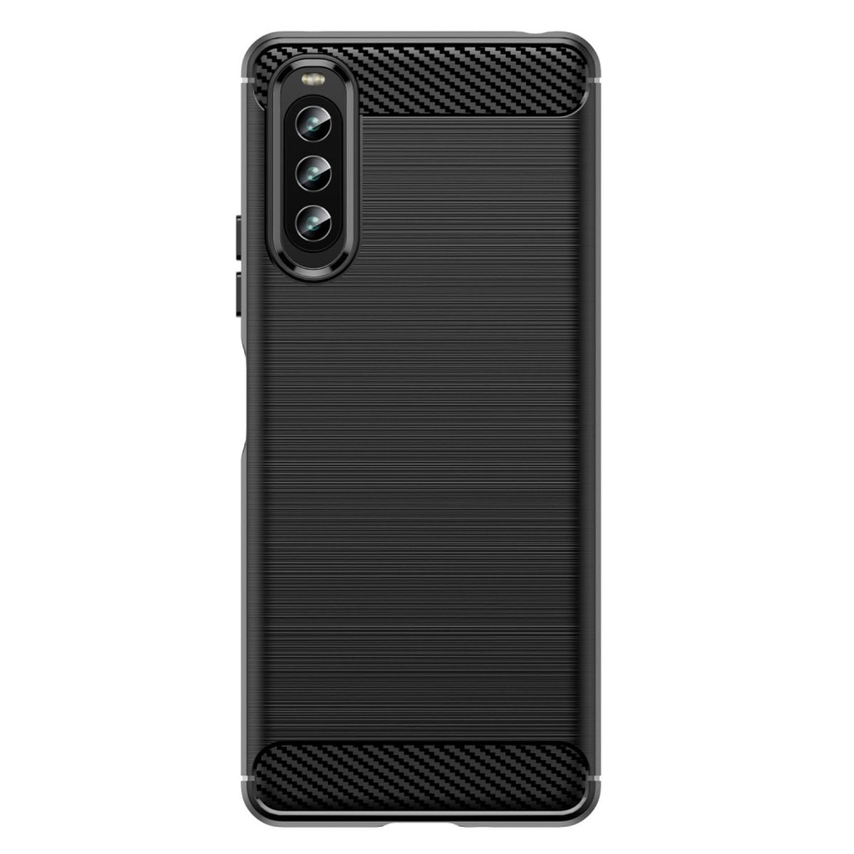 Hülle für Sony Xperia 10 IV Handyhülle Silikon Case Cover Bumper Carbonfarben