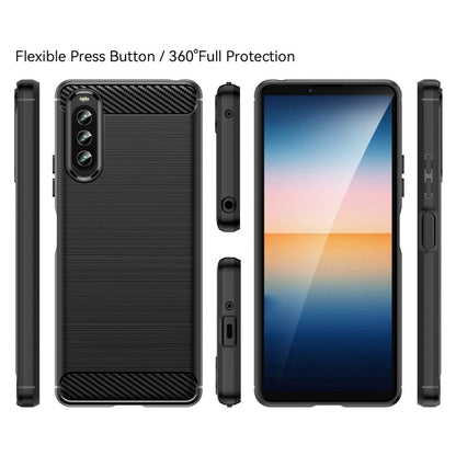 Hülle für Sony Xperia 10 IV Handyhülle Silikon Case Cover Bumper Carbonfarben