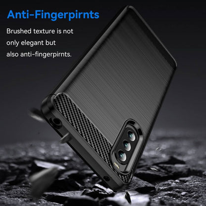 Hülle für Sony Xperia 10 IV Handyhülle Silikon Case Cover Bumper Carbonfarben