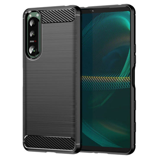 Hülle für Sony Xperia 5 III Handyhülle Case Silikon Cover Bumper Carbonfarben