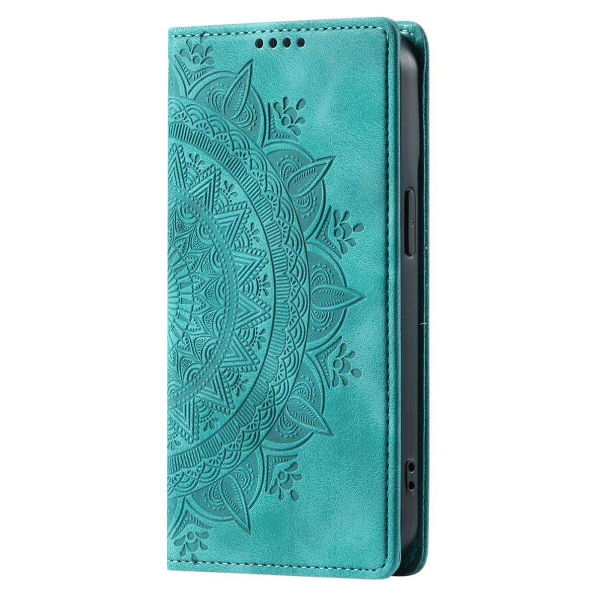 Hülle für Xiaomi 14 Handyhülle Flip Case Cover Schutz Tasche Etui Mandala Grün