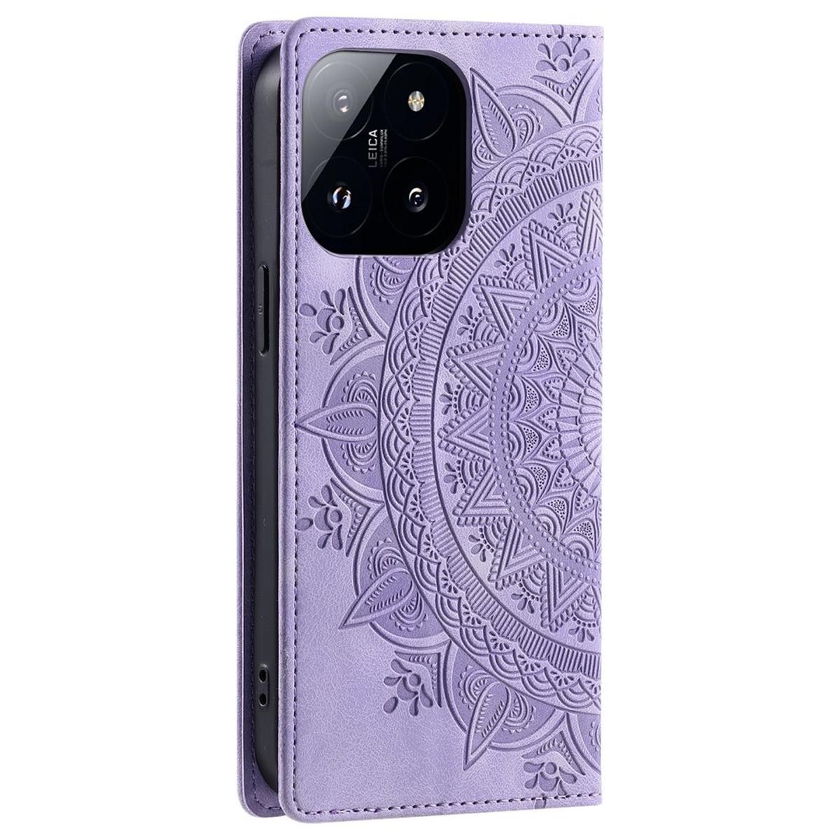 Hülle für Xiaomi 14 Handyhülle Flip Case Cover Schutz Tasche Etui Mandala Lila