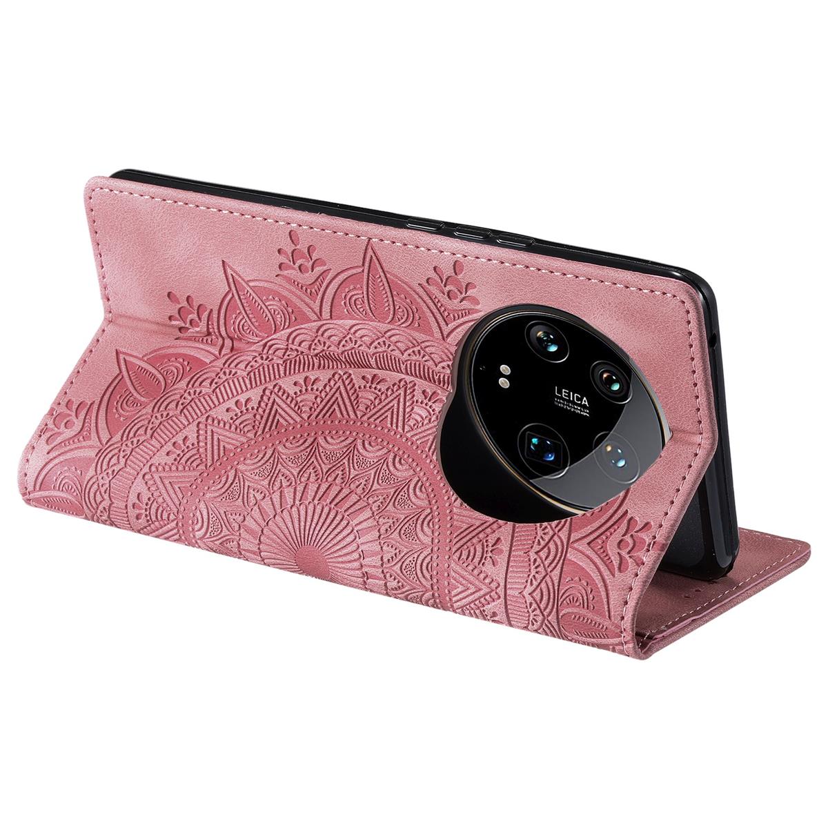 Hülle für Xiaomi 14 Ultra Handyhülle Flip Case Cover Tasche Etui Mandala Rose