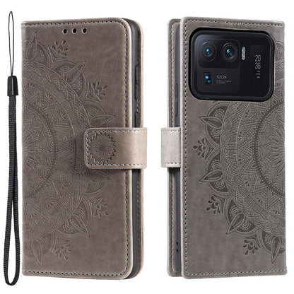 Hülle für Xiaomi Mi 11 Ultra Handyhülle Flip Case Cover Schutzhülle Mandala Grau