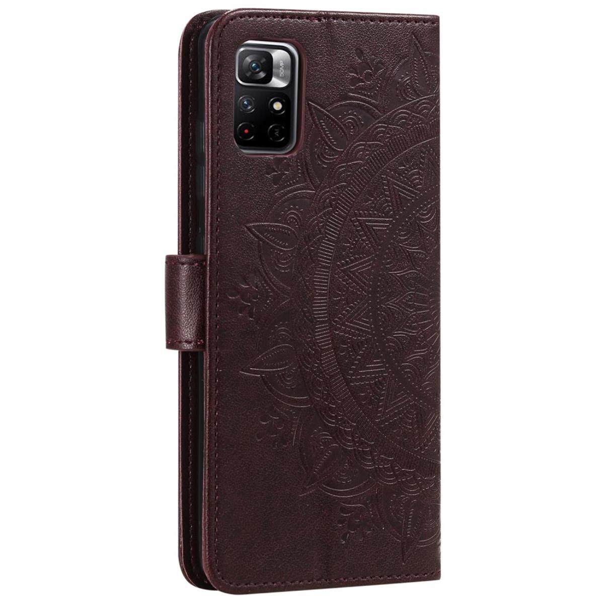 Hülle für Xiaomi Poco M4 Pro 5G/Redmi Note 11S 5G Handy Flip Case Mandala Braun