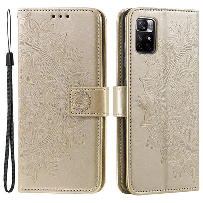Hülle für Xiaomi Poco M4 Pro 5G/Redmi Note 11S 5G Handy Flip Cover Mandala Gold