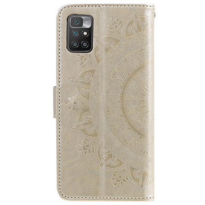 Hülle für Xiaomi Redmi 10/10 Prime Handy Tasche Flip Case Cover Mandala Gold