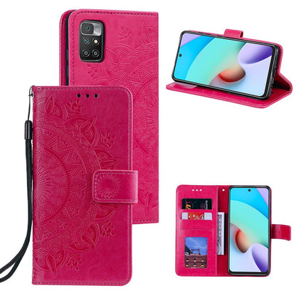 Hülle für Xiaomi Redmi 10/10 Prime Handy Tasche Flip Case Cover Mandala Pink