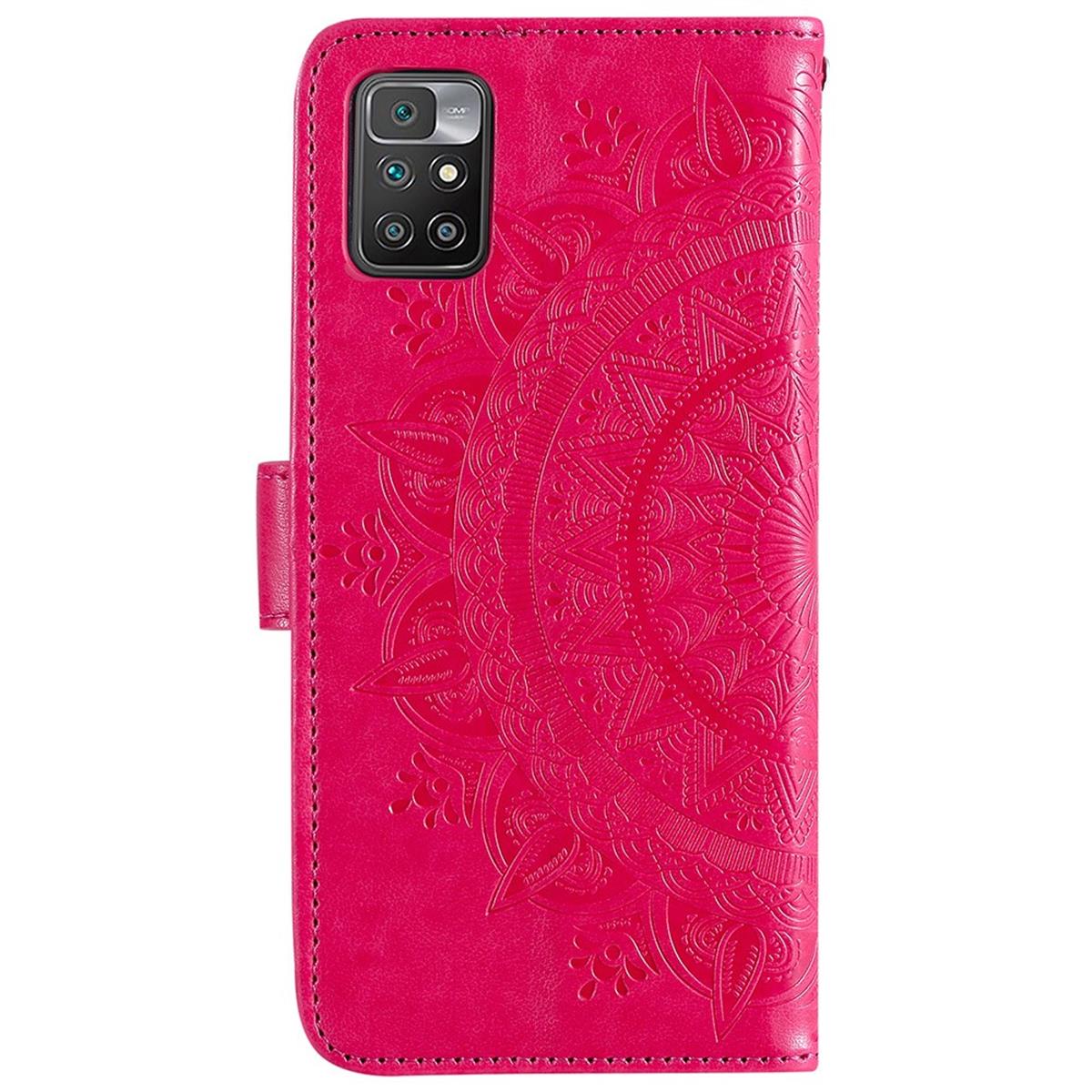 Hülle für Xiaomi Redmi 10/10 Prime Handy Tasche Flip Case Cover Mandala Pink