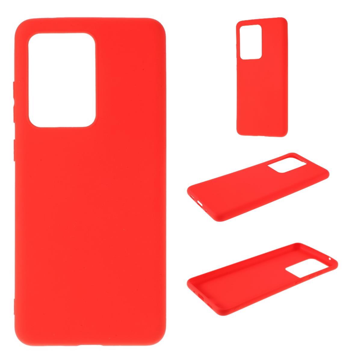 Hülle für Xiaomi Redmi 10/10 Prime Handyhülle Silikon Case Cover Bumper Matt Rot