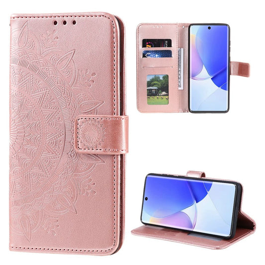 Hülle für Huawei Nova 9 / Honor 50 Handyhülle Flip Case Cover Mandala Rosegold