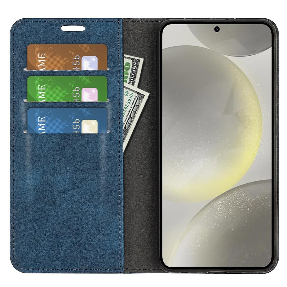 Hülle für Samsung Galaxy S24 FE Handyhülle Flip Case Cover Schutz Tasche Blau