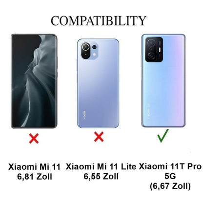 Hülle für Xiaomi 11T/11T Pro Handy Tasche Flip Case Cover Etui Mandala Grau