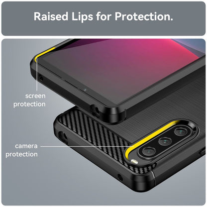 Hülle für Sony Xperia 10 V Handyhülle Silikon Case Cover Bumper Carbonfarben