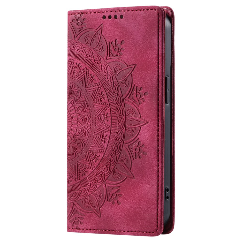 Hülle für Apple iPhone 16e Handyhülle Flip Case Cover Tasche Etui Mandala Rot