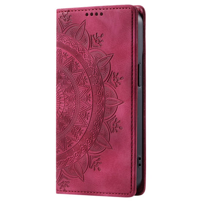 Hülle für Apple iPhone 16e Handyhülle Flip Case Cover Tasche Etui Mandala Rot