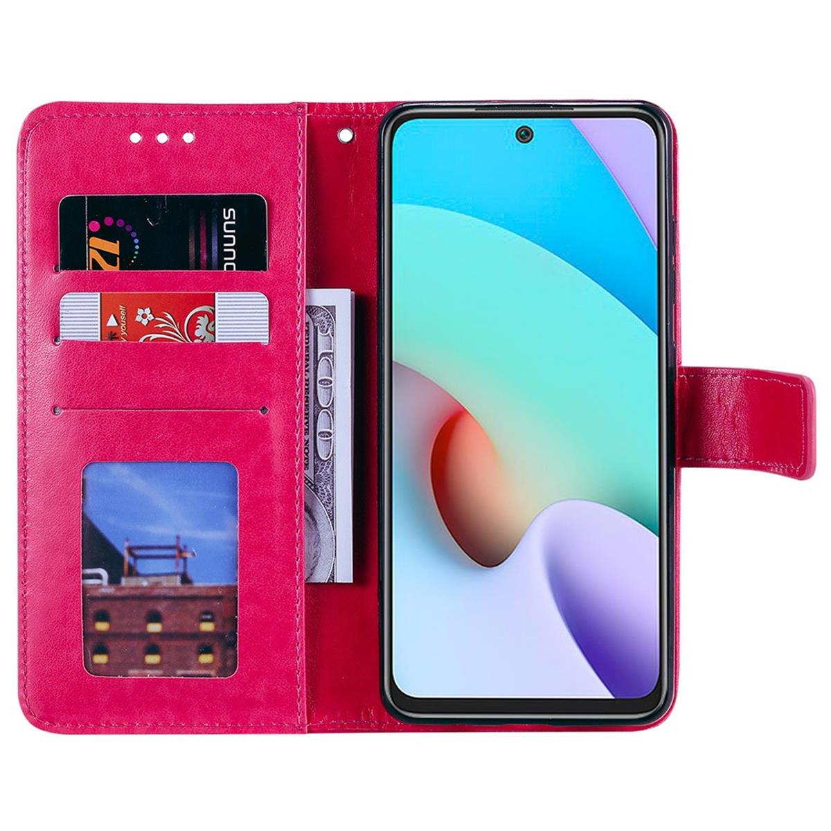 Hülle für Xiaomi Redmi 10/10 Prime Handy Tasche Flip Case Cover Mandala Pink