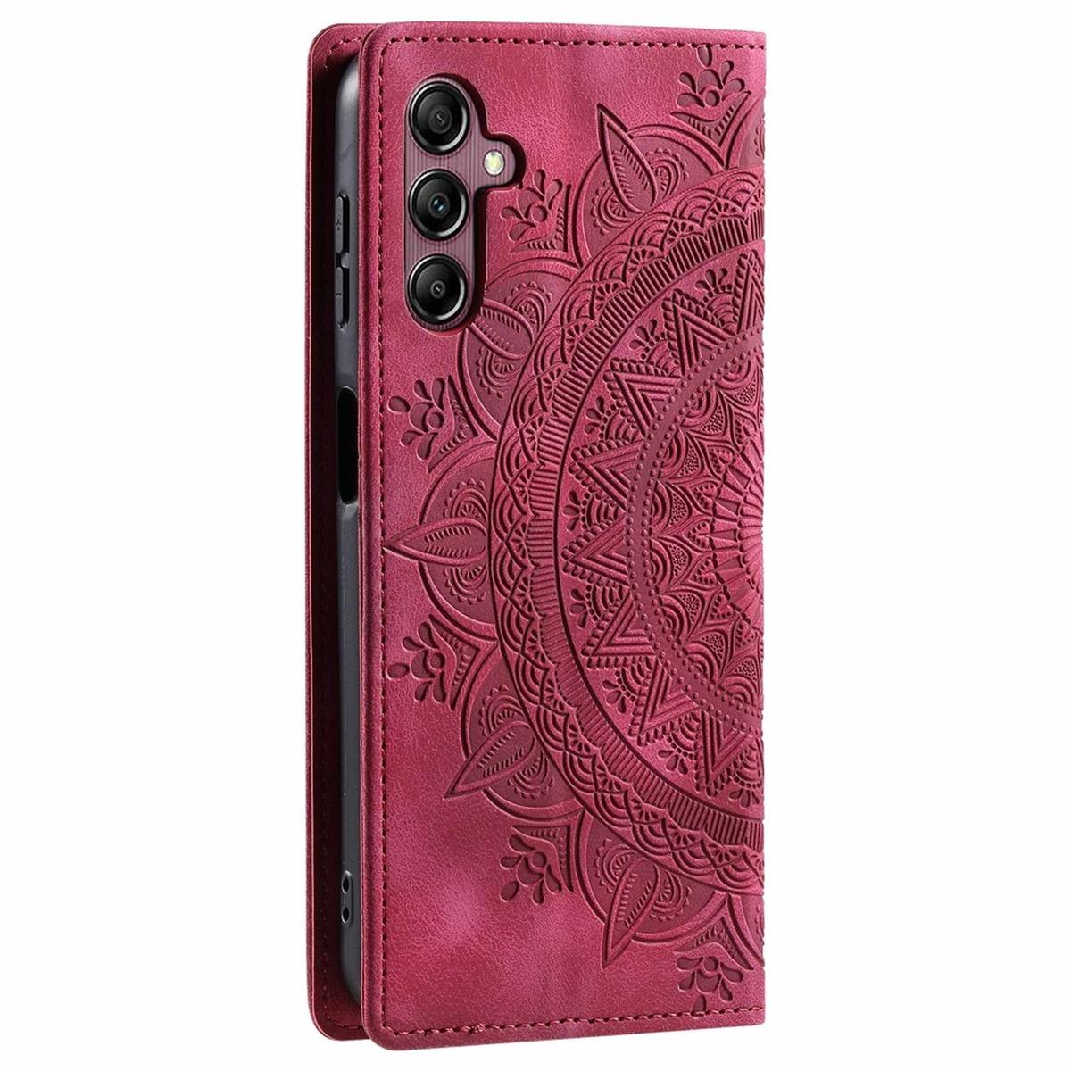 Hülle für Samsung Galaxy S24 FE Handyhülle Flip Case Cover Tasche Mandala Rot
