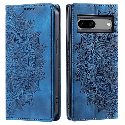 Hülle für Google Pixel 8a Handyhülle Flip Case Cover Tasche Etui Mandala Blau