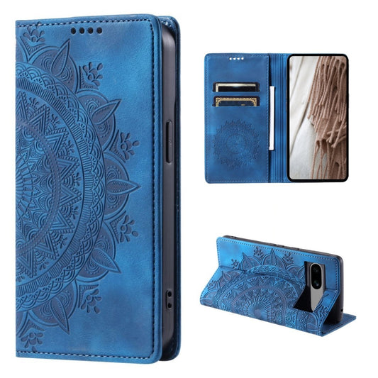 Hülle für Google Pixel 8a Handyhülle Flip Case Cover Tasche Etui Mandala Blau