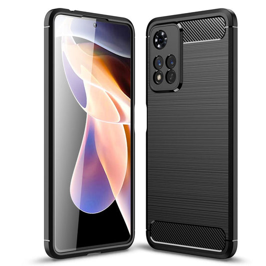 Hülle für Xiaomi Redmi Note 11 Pro Plus 5G Handy Silikon Cover Case Carbonfarben