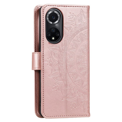 Hülle für Huawei Nova 9 / Honor 50 Handyhülle Flip Case Cover Mandala Rosegold