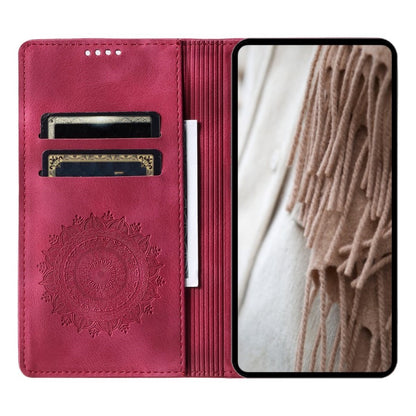 Hülle für Apple iPhone 16 Handyhülle Flip Case Cover Tasche Etui Mandala Rot