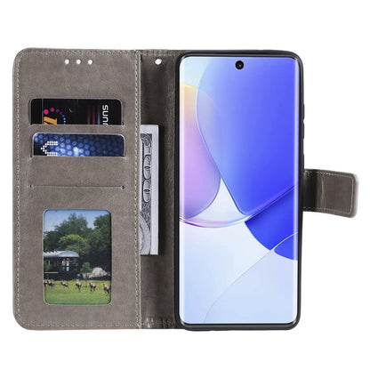 Hülle für Huawei Nova 9 / Honor 50 Handyhülle Flip Case Cover Etui Mandala Grau