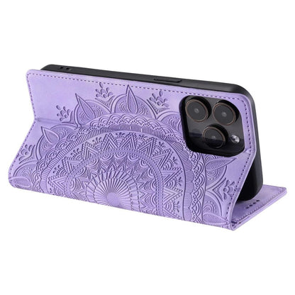 Hülle für Apple iPhone 16 Pro Max Handyhülle Flip Case Cover Tasche Mandala Lila