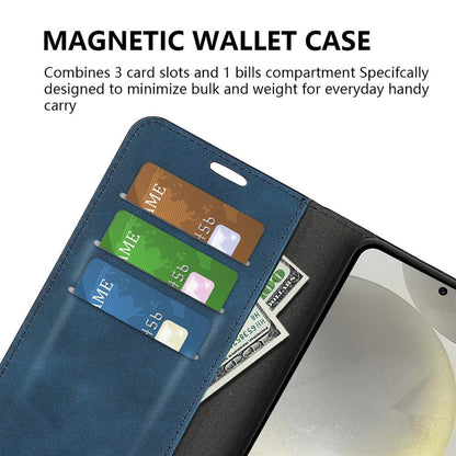 Hülle für Samsung Galaxy S24 FE Handyhülle Flip Case Cover Schutz Tasche Blau