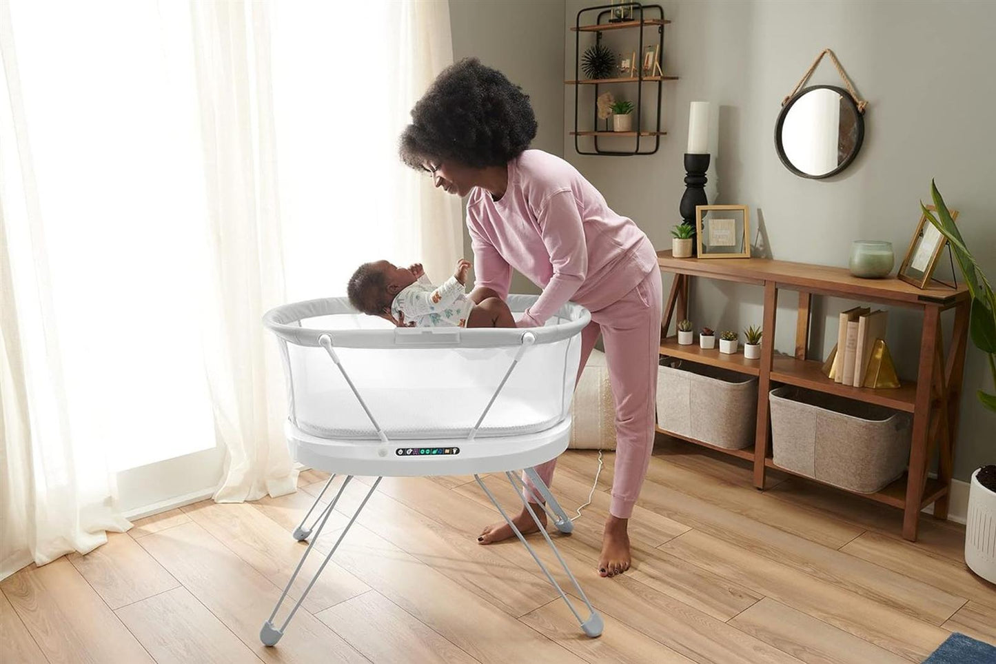 Fisher-Price GXL76 - Premium Babybett mit Smart Connect - Einstellbares Babybettchen