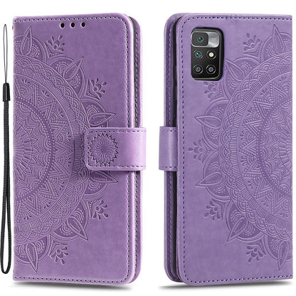 Hülle für Xiaomi Redmi 10/10 Prime Handy Tasche Flip Case Cover Mandala Lila