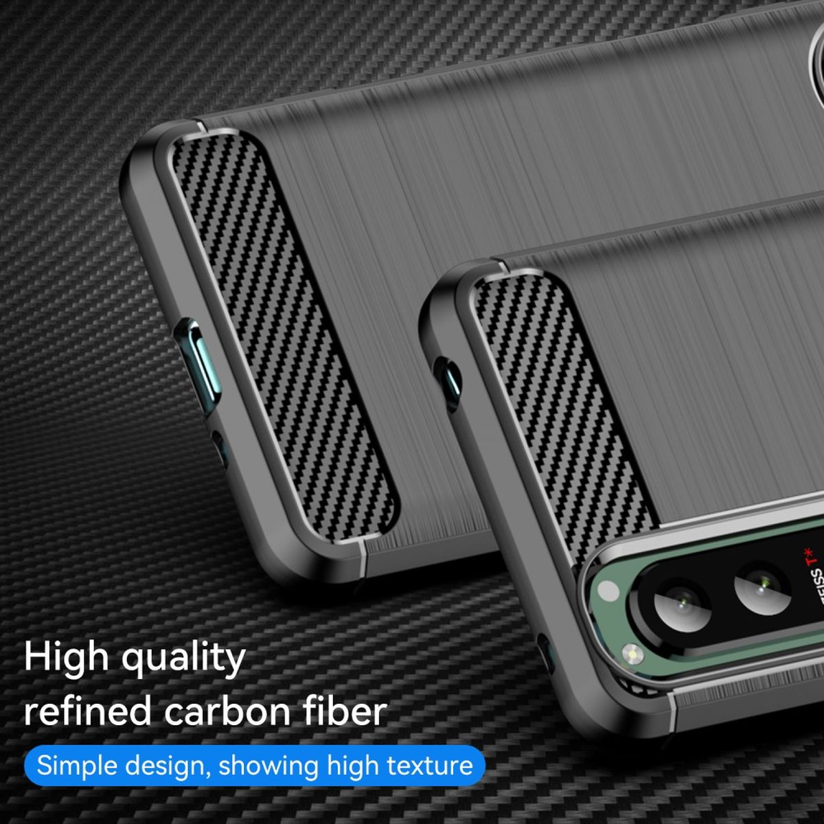 Hülle für Sony Xperia 5 III Handyhülle Case Silikon Cover Bumper Carbonfarben