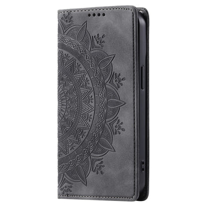 Hülle für Apple iPhone 16e Handyhülle Flip Case Cover Tasche Mandala Etui Grau