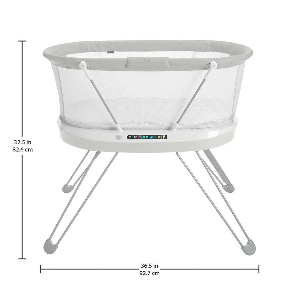 Fisher-Price GXL76 - Premium Babybett mit Smart Connect - Einstellbares Babybettchen